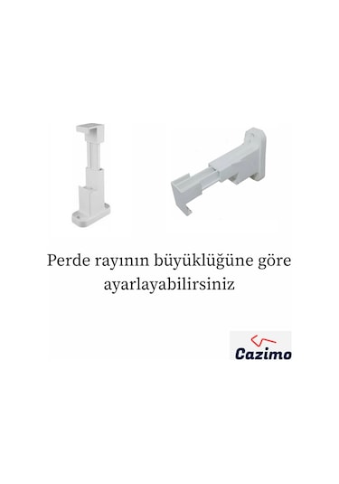 4 Adet Perde Rayı Korniş L Ayak Duvara Montaj Askı Aparatı Plastik Beyaz