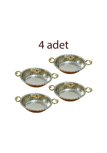 4 Adet Bakır Mini Kahvaltılık Bakır