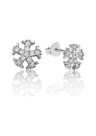 Ervanur Gümüş Kar Tanesi Çivili Küpe