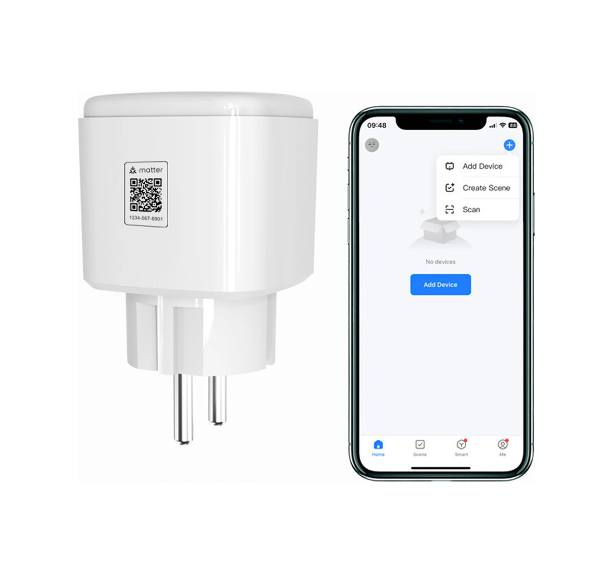 Moveevo Matter Protokolü Destekli Akıllı Prizi 16a - Wi-fi Bağlantısı, Çocuk Koruma, Google Home/amazon Alexa Uyumlu, 2000w Maksimum Güç Akıllı Priz