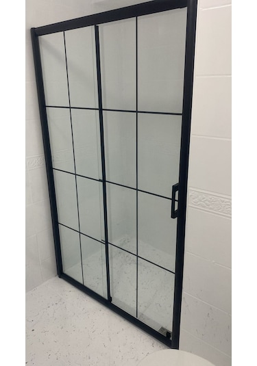 Nokta Duşakabin Teknesiz Cam Duşakabin 1 Sabit 1 Sürgülü Karolaj Desenli Kd105 Şeffaf