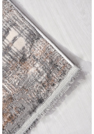 Notteo Modern Halı Yumuşak Dokulu, Dokuma Tabanlı, 7 Mm İnce Form, Dayanıklı Gri - Bej