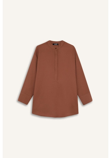 DeFacto Relax Fit Hakim Yaka Basic Düz Uzun Kollu Tesettür Gömlek Tunik E1757AX25SPBN519 DeFacto Relax Fit Hakim Yaka Basic Düz Uzun Kollu Tesettür Gömlek Tunik E1757AX25SPBN519