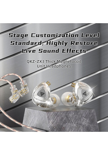 Mufunye Qkz Zx3 Spor Kulaklığı - 10mm Dinamik Sürücü, 3.5mm Jack, Kulak Askılı, 109db Hassasiyet Zx3