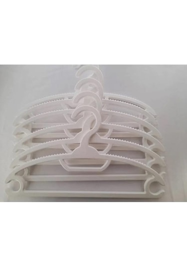 Gondol 24 Adet Çocuk Elbise Askısı Bebek Askısı G-93 Beyaz