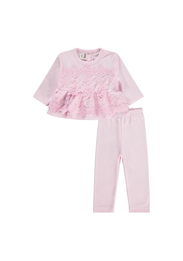 Civil Baby Fırfır Tüllü 3-12 Ay Takım - Pembe