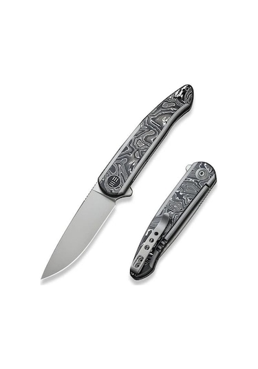 We Knife Smooth Sentinel Cf Titanium Aluminum Foil Kamp Çakı Gri - Siyah