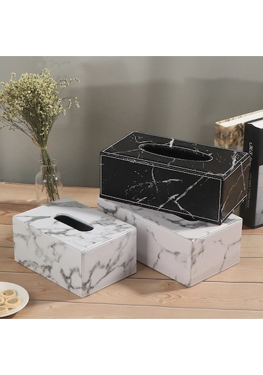 C-modern Mermer Dikdörtgen Suni Deri Doku Kutusu Peçete Tuvalet Kağıdı Tutucu Kılıf Dağıtıcı Ev Dekorasyon
