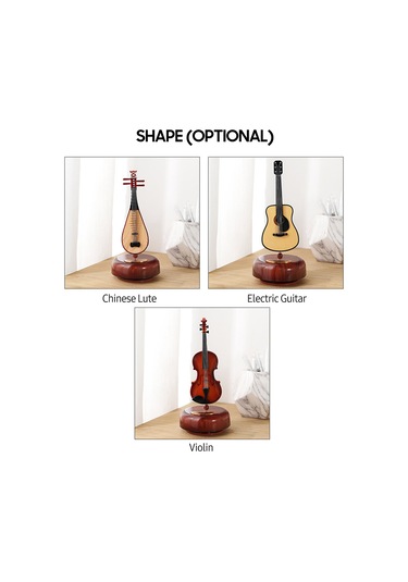 Yifomall Abs Müzik Kutusu Çevrili: Çin Lütu/ Elektro Gitar/ Keman Seçenekli, Masaüstü Dekorasyon, Doğum Günü Hediyesi