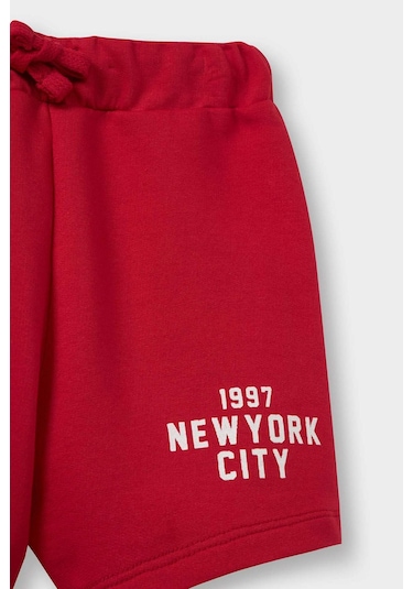 Defacto Erkek Bebek Beli Lastikli Baskılı Şort E1018a525smrd31 Kırmızı