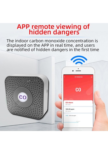 Tuya Zigbee Co Dedektörü Taşınabilir Karbon Monoksit Çok Renkli