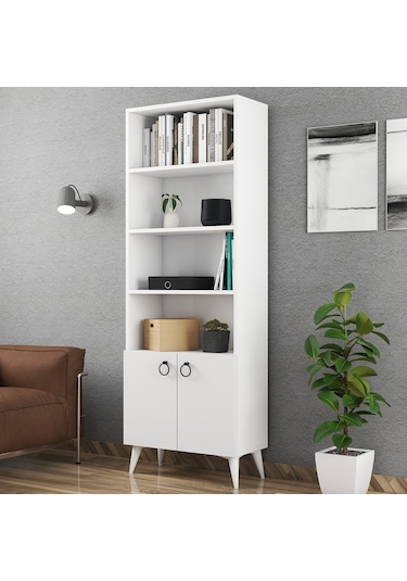 Ferniso Mobilya 2 Kapaklı Kitaplık Beyaz