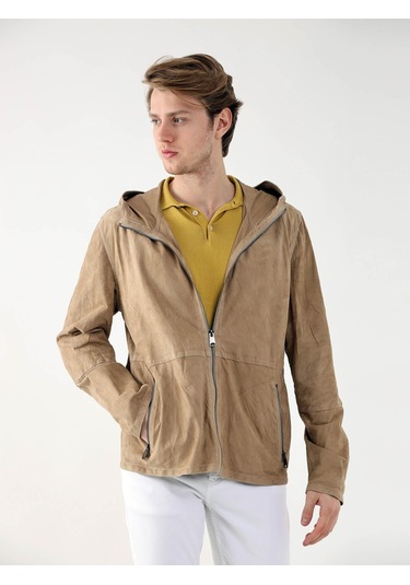 Dufy Bej Erkek Regular Fit Kapüşonlu Mont - 96319 Bej