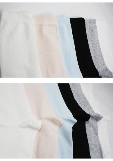 Kadın Çok Renkli Düz Soket Pamuklu Çorap 6'lı Paket Çok Renkli