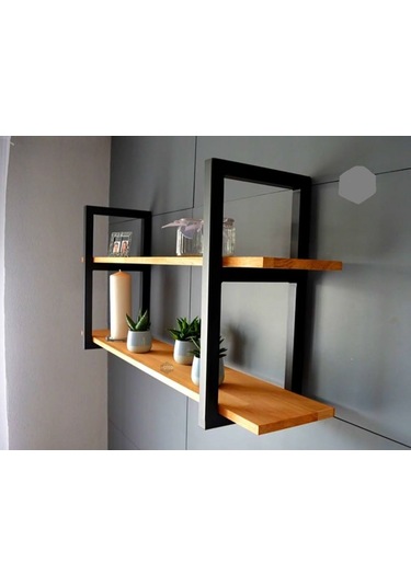 Halevia Metal Ahşap Burcu Raf.