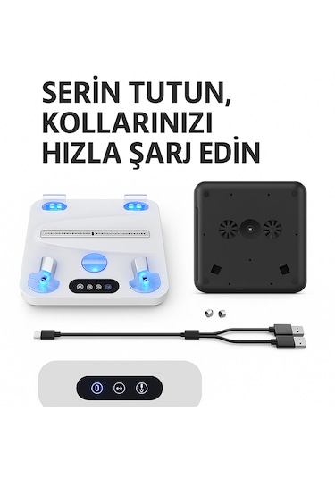 Ps5/ps5 Slim Uyumlu Multifonksiyonel Şarj Stand Soğutucu Fan