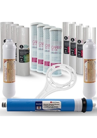 Suzuki Technology Açık Kasa Su Arıtma Cihazları için 2 Yıllık Filtre Seti Lg Membranlı Aqualine