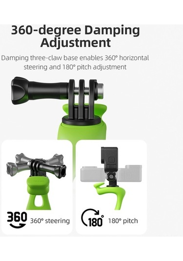 Novahub Telesın Tlq-001 Esnek Kamera Sabitleyici, 360 Dönme, Uyumlu Gopro, Insta360, Pocket Kamera İçin, Siyah/turuncu