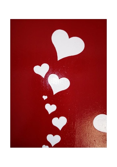 Yeni Yıl Tepsisi Ahşap Dekoratif Kahve, Çay, Söz, Nişan, Sunum , Servis Tepsisi Kırmızı