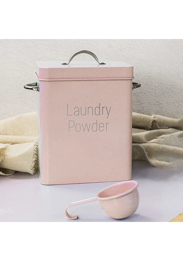 Dinosaurs Teneke Çamaşır Deterjanı Saklama Kutusu - Beyaz Altın