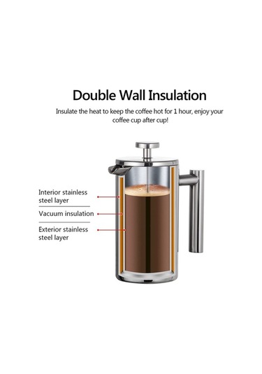 Wondernest Tignapoo Press Makinesi Lichen Kahve 350ml/800ml/french Press Yg