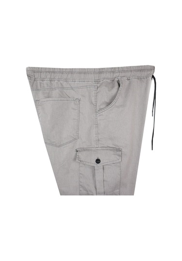 Erkek Büyük Beden 100-156 Kilo Arası İçin Uygun Kargo Cepli Jogger Kot Pantolon Gri