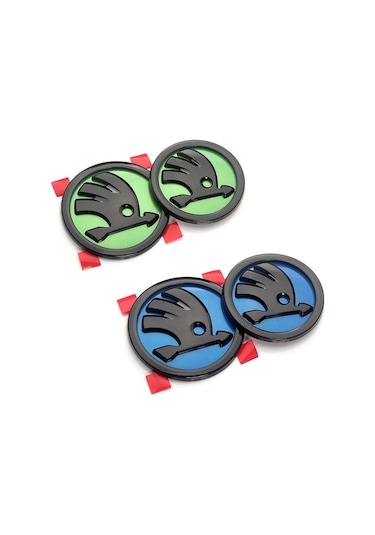 Parlak Siyah 9cm-pcs-80mm 90mm Abs Amblem Skoda Fabia 1 2 Octavia A7 Rs Superb Hızlı Yeti Karoq Görüş Araba Kafa Ön Ark