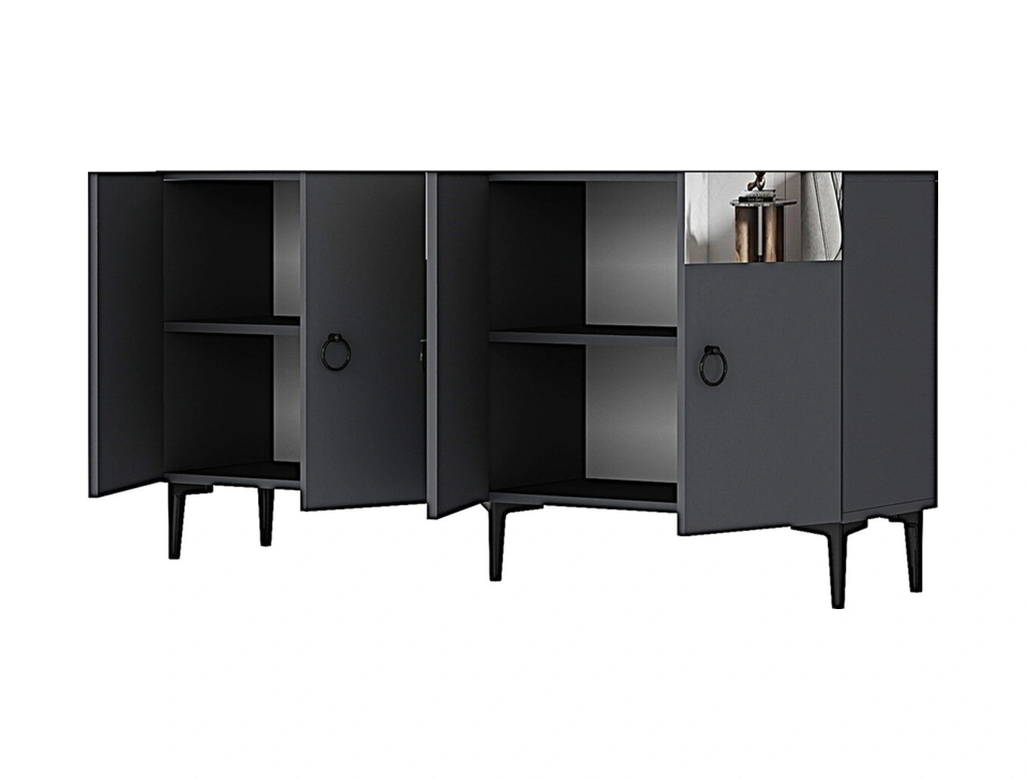 Ka1514as Gama150 Konsol, Kahve Köşesi, Tv Sehpası Antrasit-sılver 150cm Antrasit