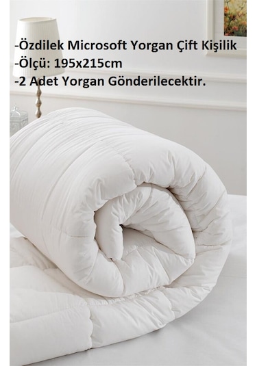 Özdilek 2 Adet Çift Kişilik Silikon Beyaz Yorgan 195x215 Beyaz