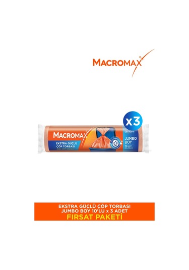 Ekstra Güçlü Çöp Torbası Jumbo Boy - 10'lu X 3 Adet