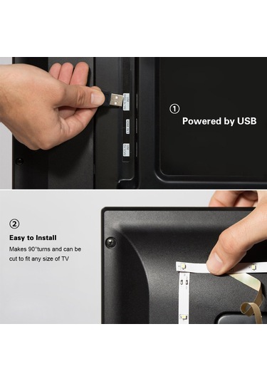 Kosona Rgb Led Şerit 30 Ledli Usb Beslemeli Dc5v 6w Kumandalı Ip65 Su Geçirmez 16 Renk 4 Işık Efekti Fade/flash Smd3528 0.5m Uzunluk