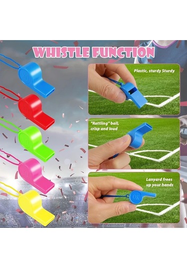 Willowhaven Koçlar İçin 50 Adet Karışık Renkli Yüksek Sesli Spor Düdük Seti