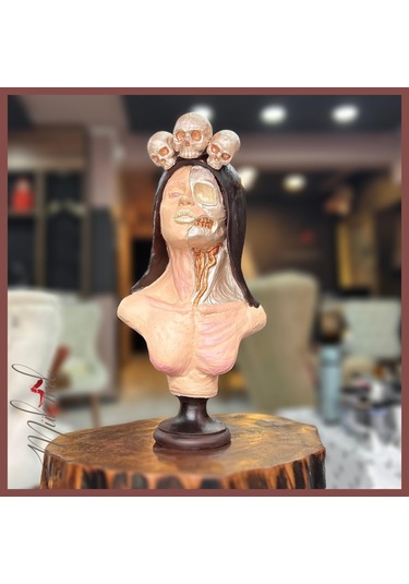 Şeker Kafatası Catrina Büstü Heykeli, Güçlü Kadın Figürü, 2