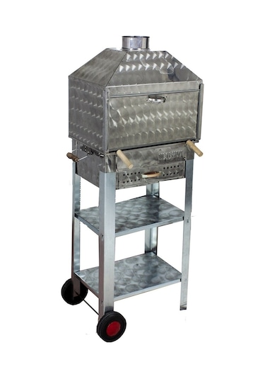 Metehan MTH-117 Davlumbazlı - Bacalı - Çekmeceli - Lama Izgaralı - İki Tekerlekli Mangal