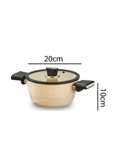 Polochef Seramik Tencere Seti 7 Parça Krem Bej