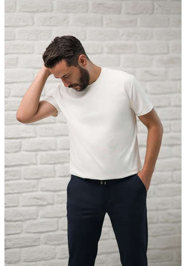Paul Martin Slimfit Fit Bisiklet Yaka Rayon Kumaş Full Likralı T-shirt Beyaz
