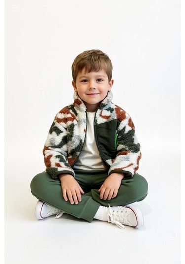 Fermuarlı Polar 3lü Takım Haki