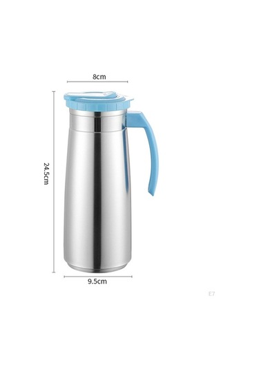 Novahub Soğuk Su Isıtıcısı Mavi Paslanmaz Çelik Sürahi 1.3l Kapaklı Çaydanlık