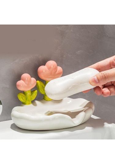 Yaratıcı Sevimli Çiçek Pp Sabun Kutusu Ev Sabunu Tahliye Yıkama Tutucu Banyo Ev İçin Diğer