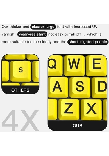 Carrier Kablolu Klavye - Yaşlılar İçin Sarı Büyük Karakterli