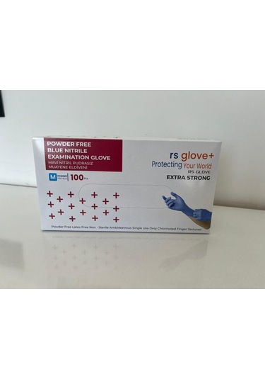 Pudrasız Nitril Muayene Eldiveni Kimyasal Dayanımlı Lateks İçermez Gıdaya Uygun Tek Kullanımlık Mavi Eldiven