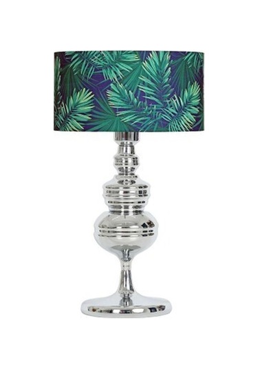 Vinner Munch Krom Kaplama Metal Abajur - Yaprak Desenli-60473 Renkli