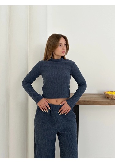 Biçomi Balıkçı Yaka Örme Takım Lacivert St265865 Lacivert