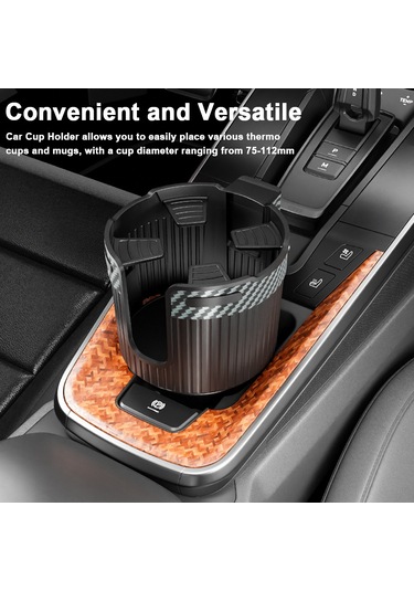 Honmex Kamyon Ve Araçlar İçin Siyah Büyük Kap Saklayıcı, 75-112mm Çaplı Termos/kahve Bardakları, Kayma Engellendirme, Abs Malzeme, Evrensel Uyumlu Siyah