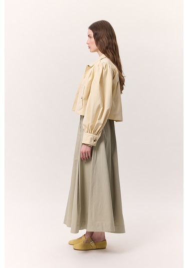 Cep Detaylı Geniş Etek Soft Yeşil Soft Yeşil