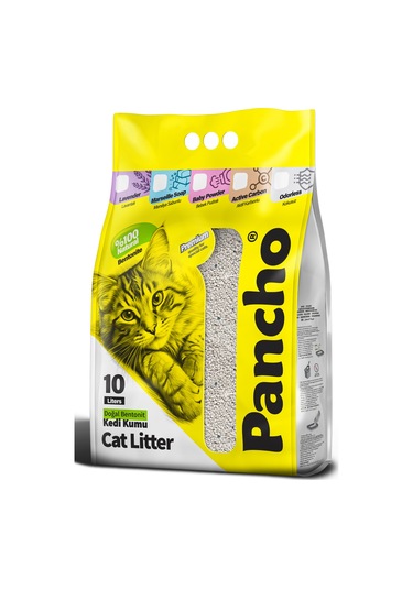 Pancho Bebek Pudralı Topaklaşan Kalın Bentonit Kedi Kumu 10 L