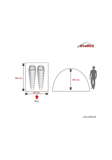 Evolite Trip Mono Dome 2 Kişilik Çadır Siyah