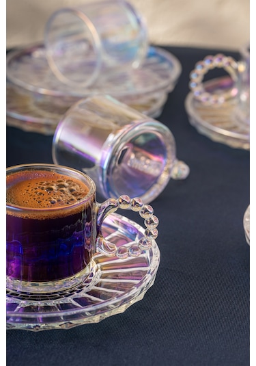 Emsan Muhabbet 100 Ml 6'lı Kahve Fincan Takımı renkli