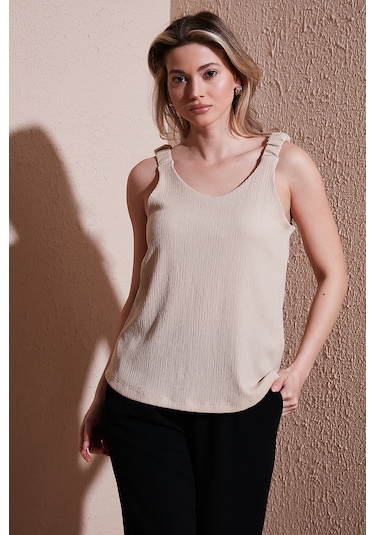 Fashion Friends Bayan Bluz 25y0513k1 Bej Bej