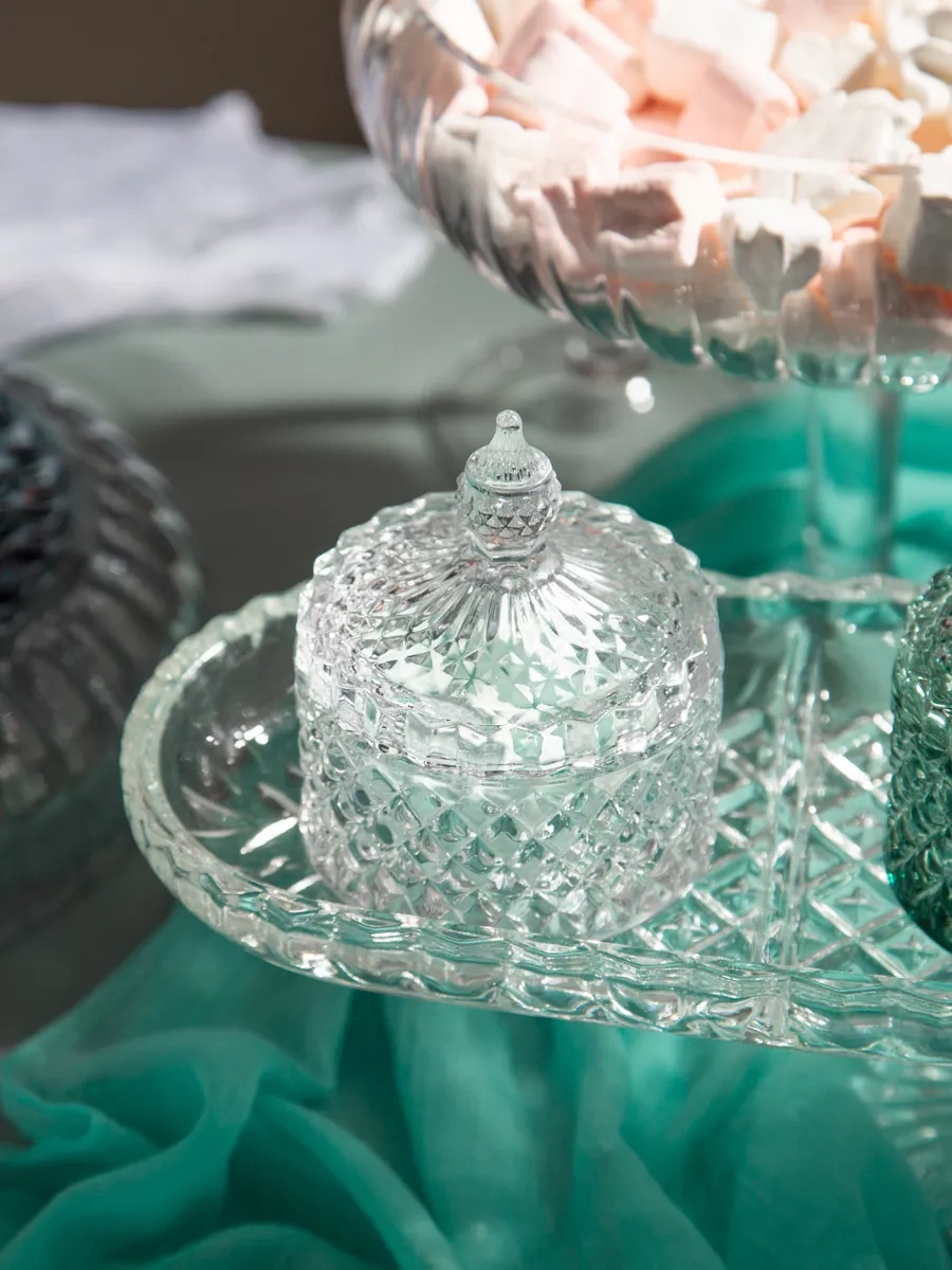 Lefard Dıamant Şekerlik 150 Ml Kapaklı Cam 178969494